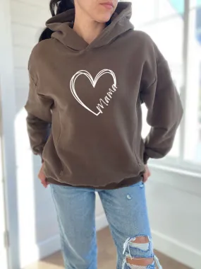 Double Heart Mama Hooded Sweatshirt