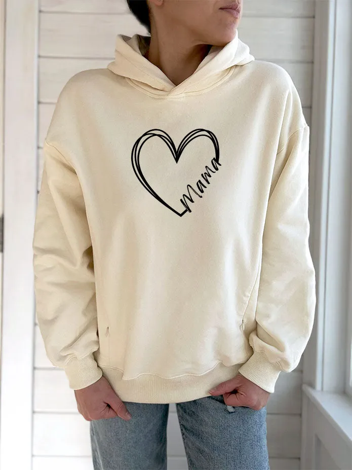 Double Heart Mama Hooded Sweatshirt