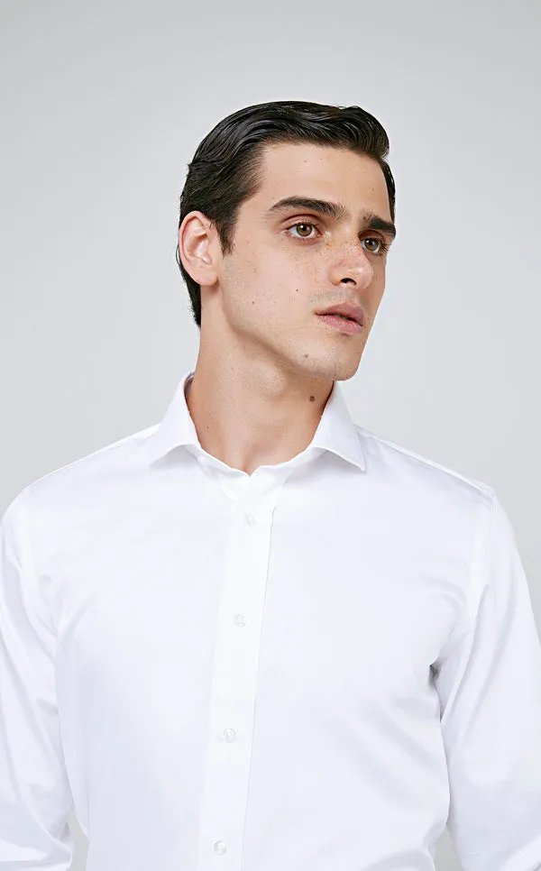 Ds Damat Slim Fit Shirt White Nanocare