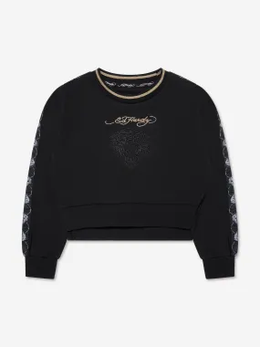 ED Hardy Girls Gold Label Sweatshirt in Black