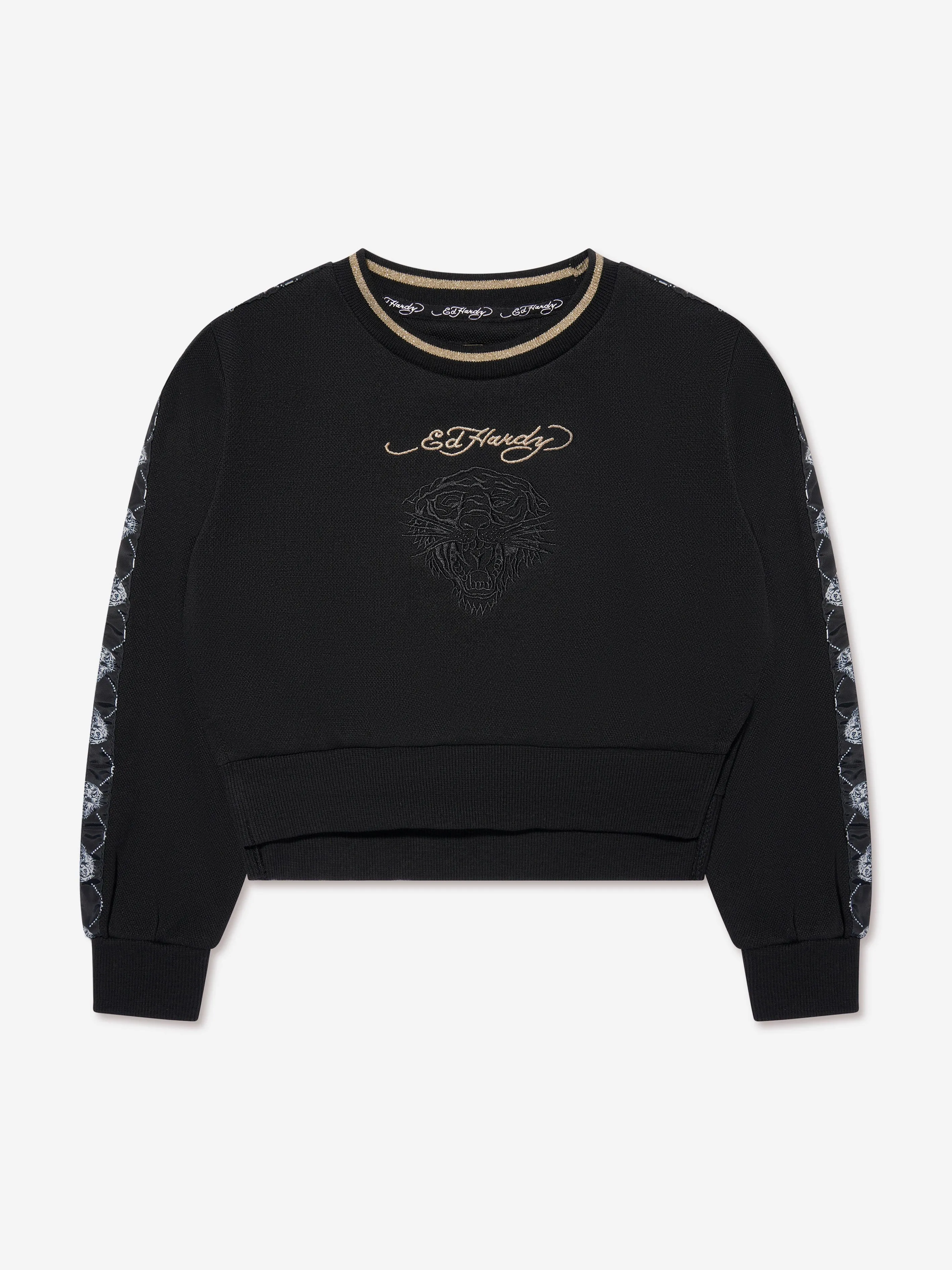 ED Hardy Girls Gold Label Sweatshirt in Black