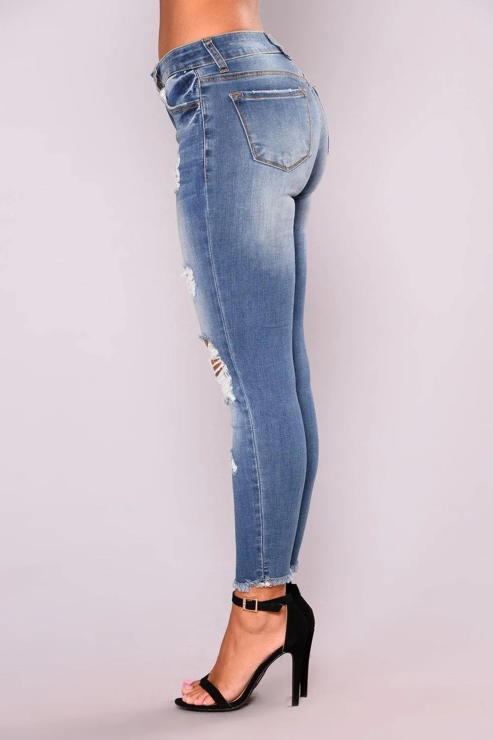 Elastic Slim Denim Pencil Pants