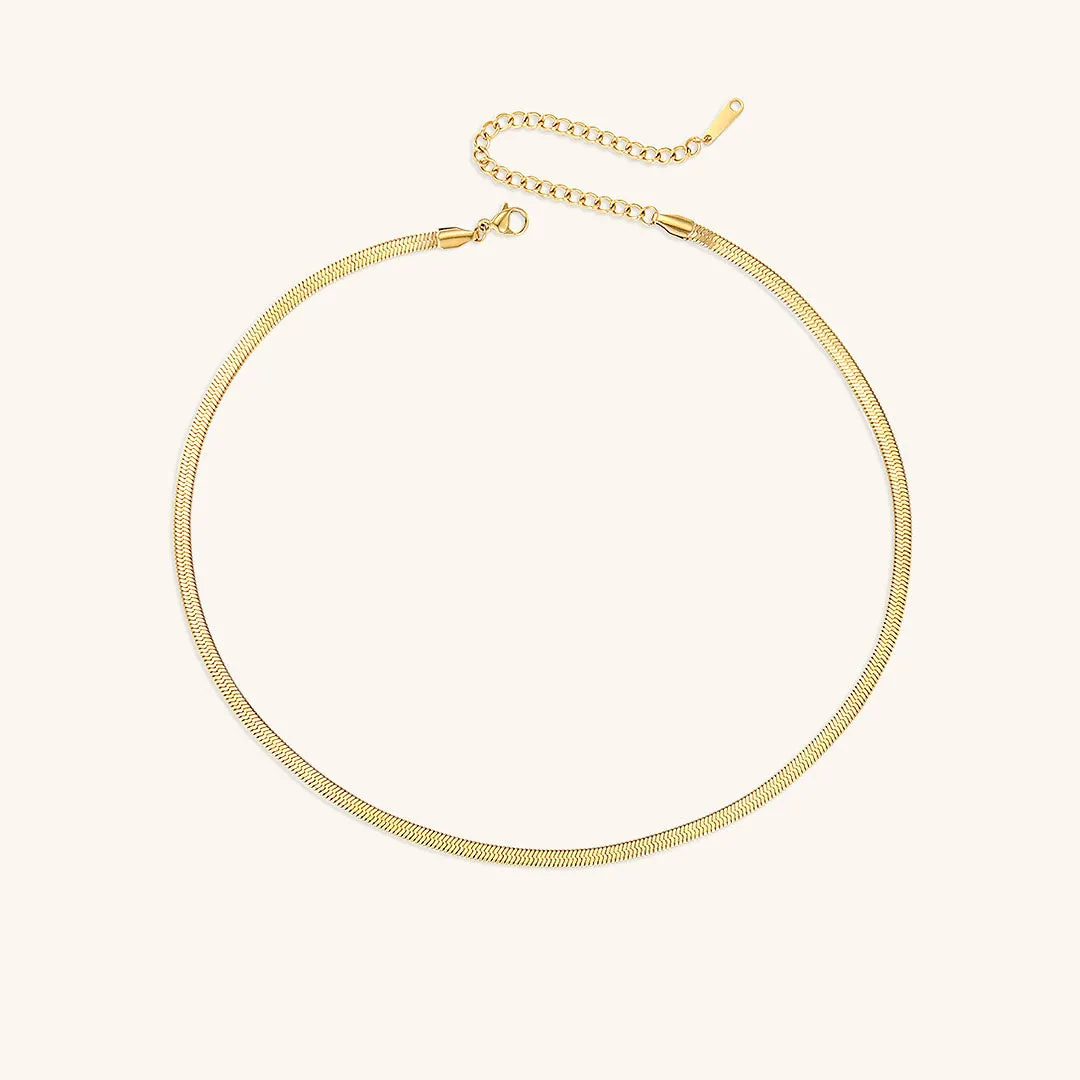 Elizabeth Gold Herringbone Necklace