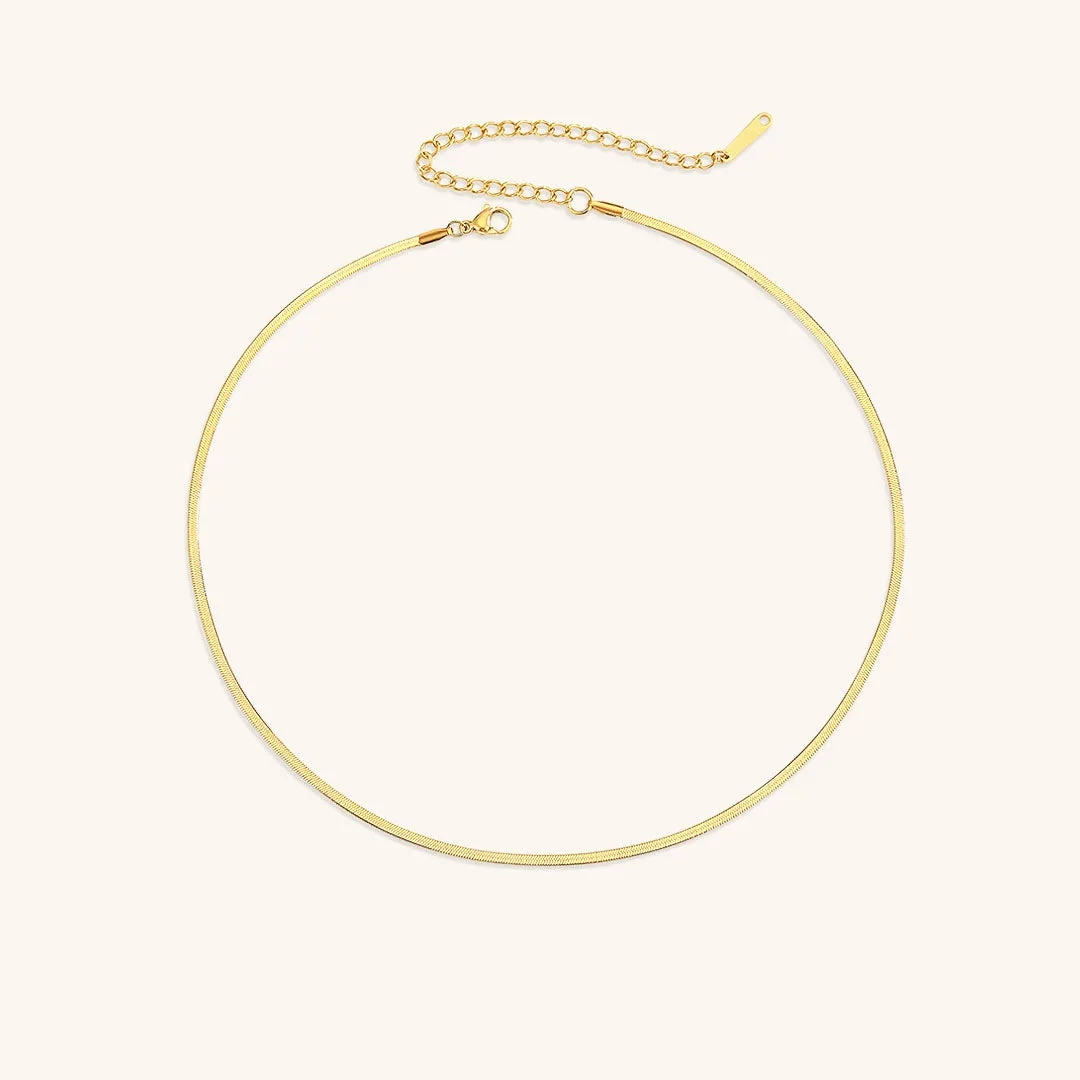 Elizabeth Gold Herringbone Necklace