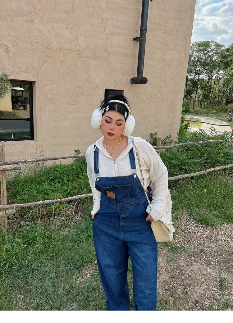 Elly Dark Blue Overall Denim Jeans Pants