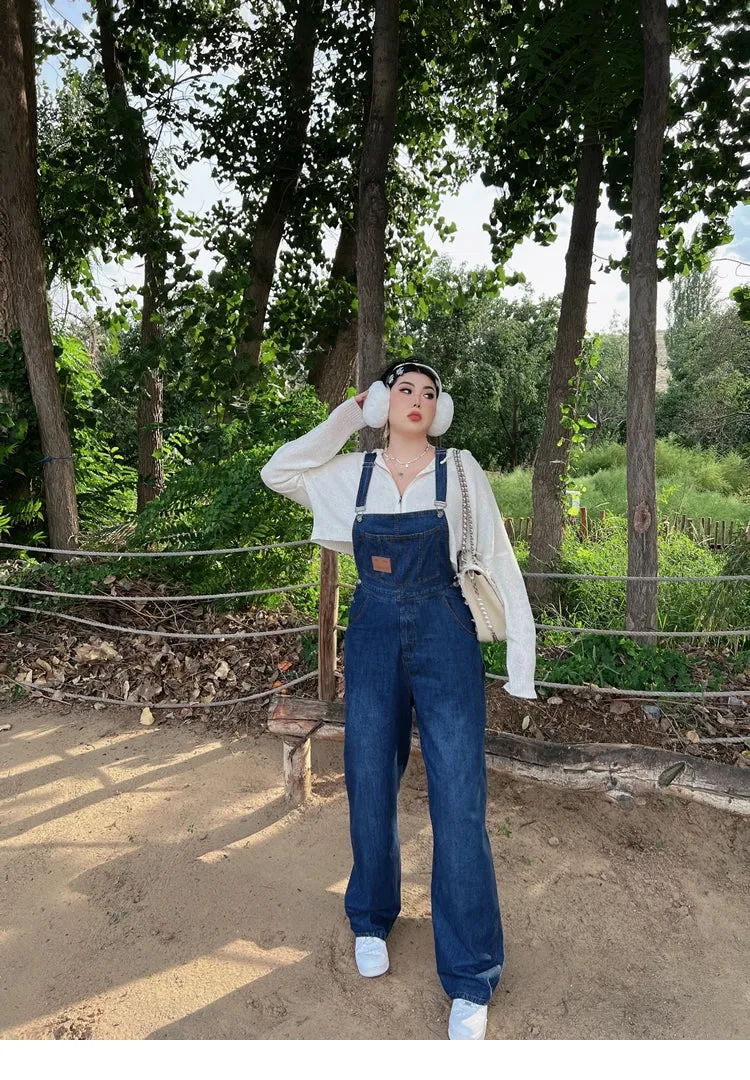 Elly Dark Blue Overall Denim Jeans Pants