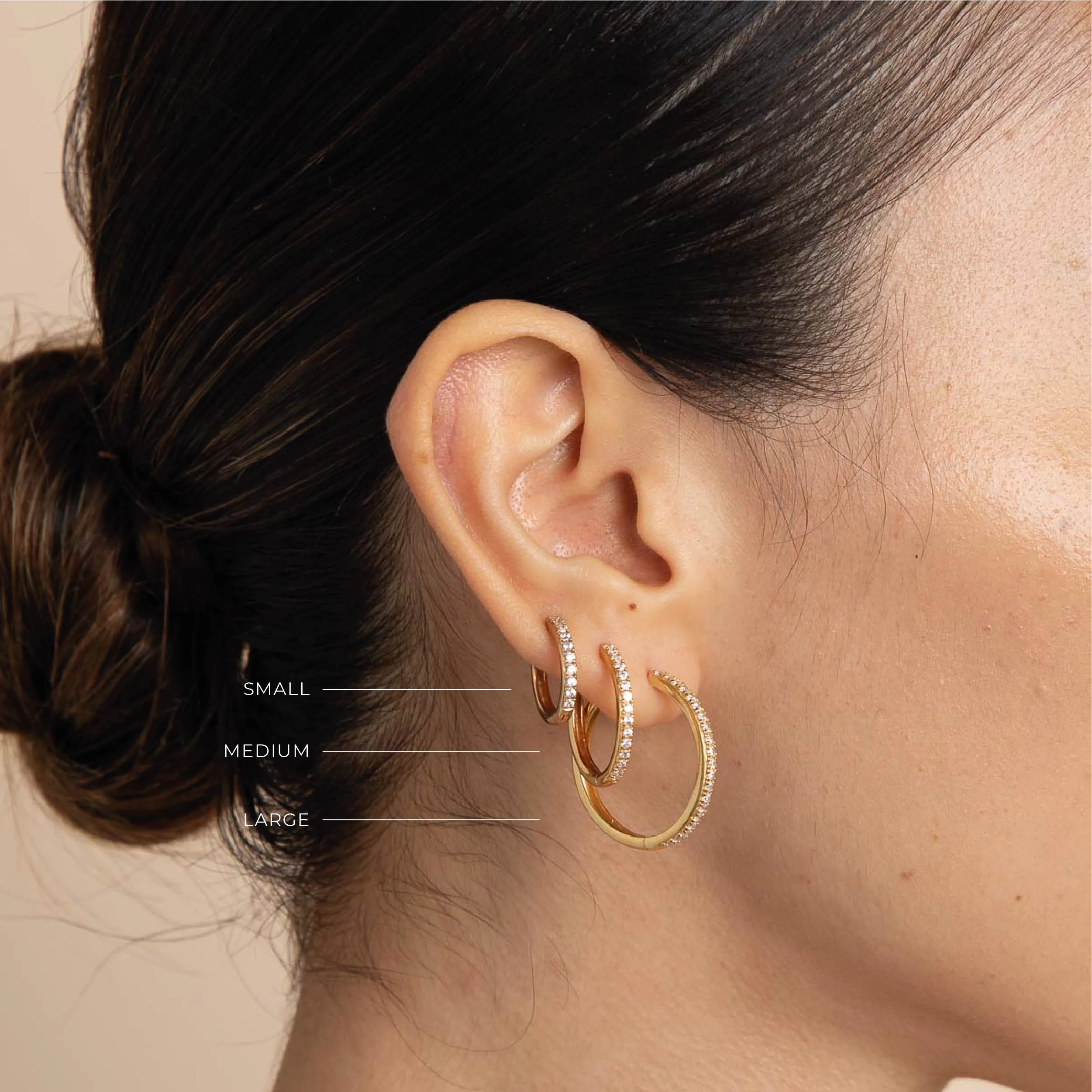 Essential Crystal Small Hoops in Gold