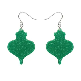 Essentials Baubles Dangle Earrings - Green Glitter