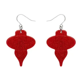 Essentials Baubles Dangle Earrings - Red Glitter