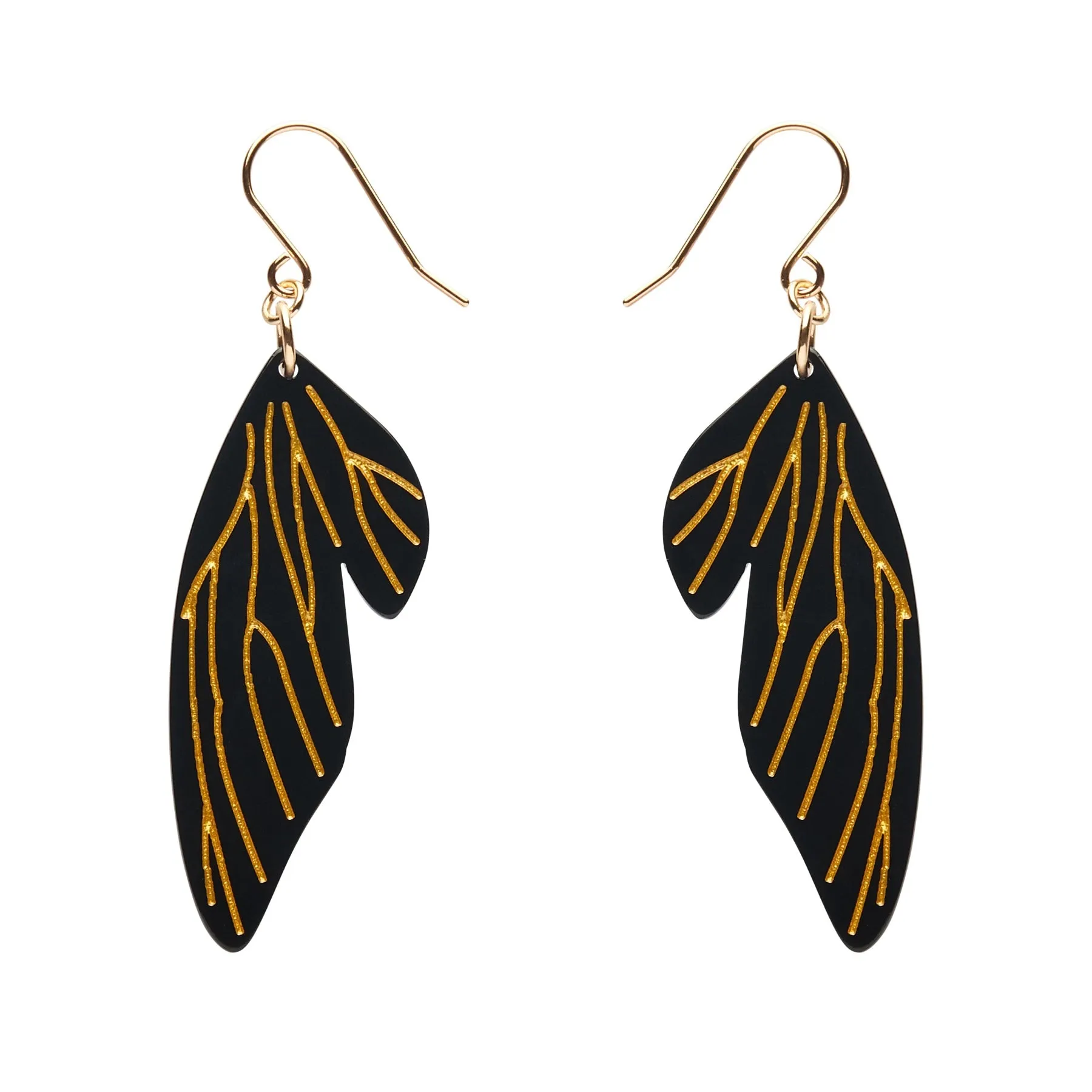 Essentials Fairy Wings Dangle Earrings - Black