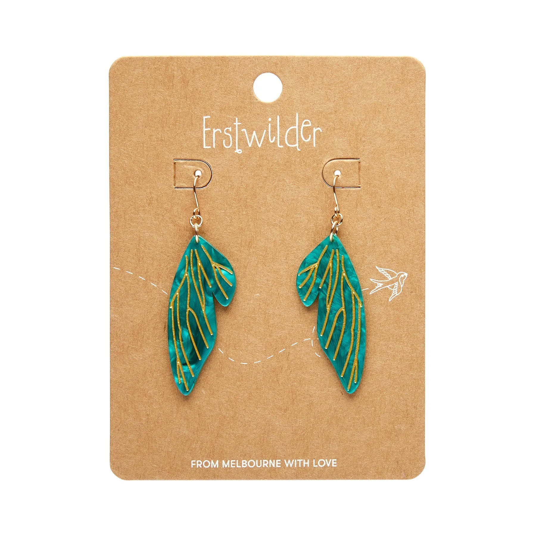 Essentials Fairy Wings Dangle Earrings - Mint