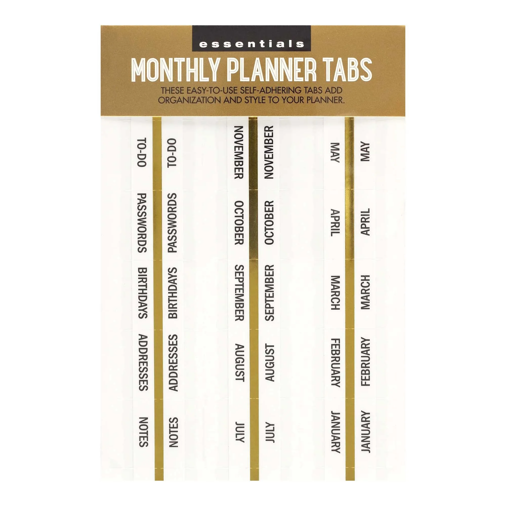 Essentials Monthly Planner Tabs Stickers