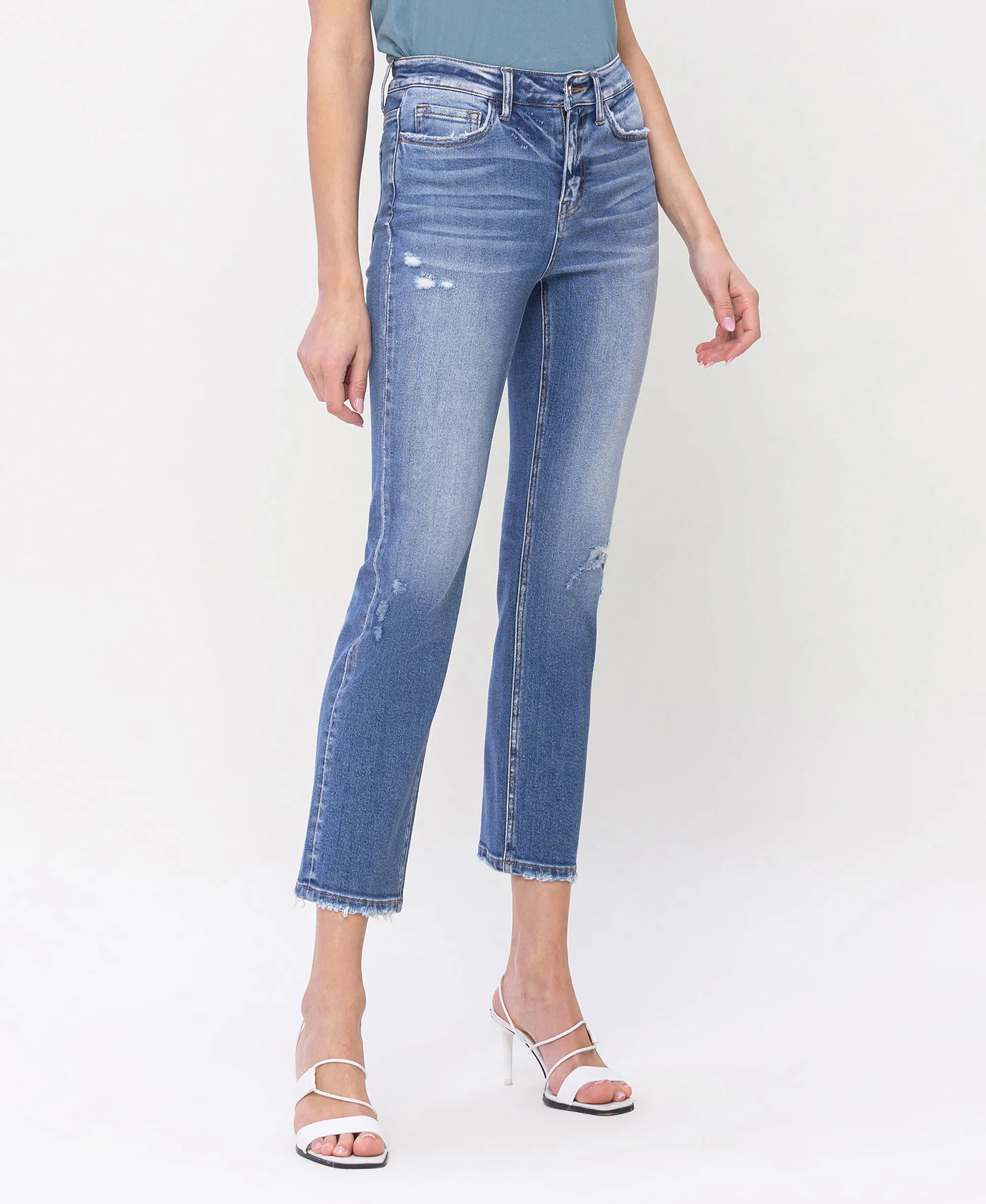 Excellant - High Rise Slim Straight Jeans