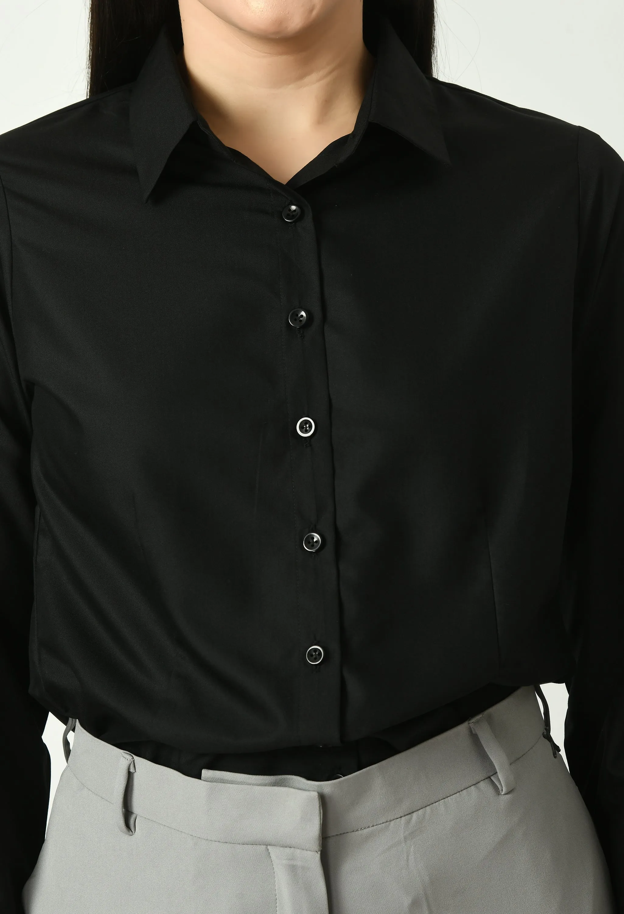 Exude Charisma Long Sleeves Formal Shirt (Black)