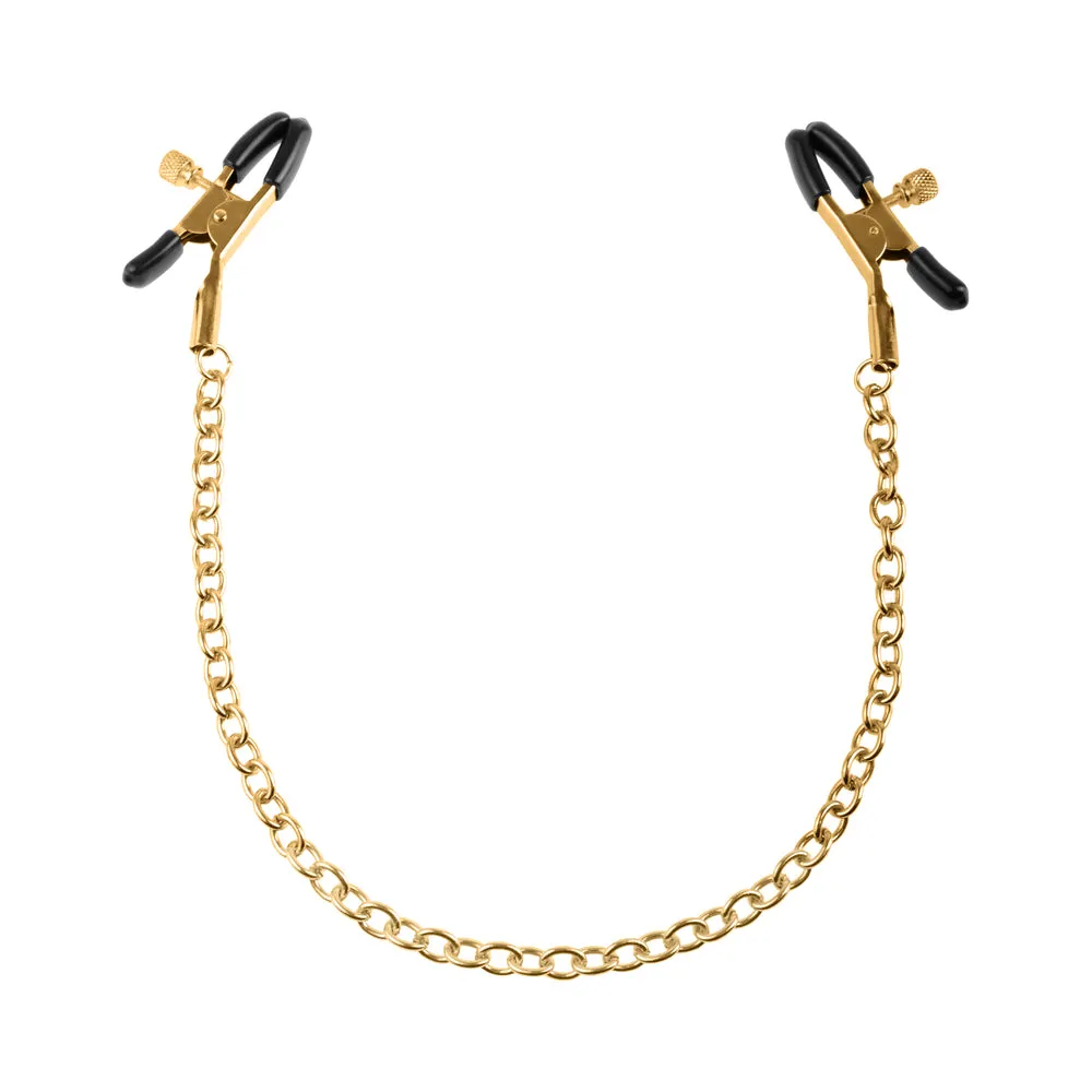 Fetish Fantasy Gold Chain Nipple Clamps - Gold