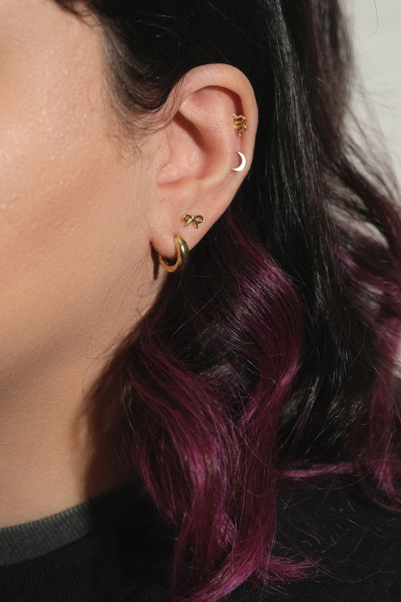 Fine Essentials - Crescent Moon Stud Earrings