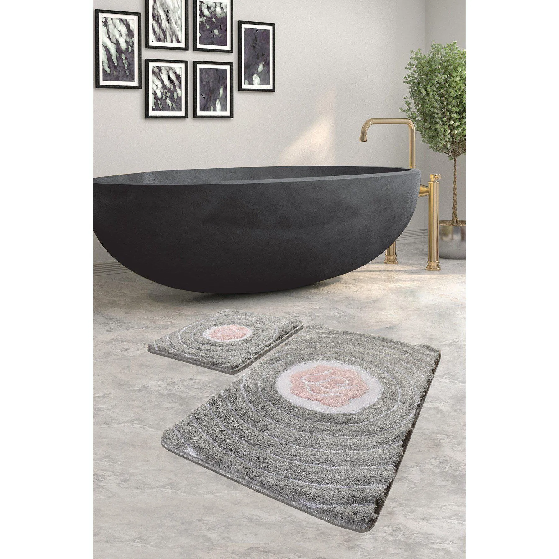 Floria - Anthracite 5  Bath Mat