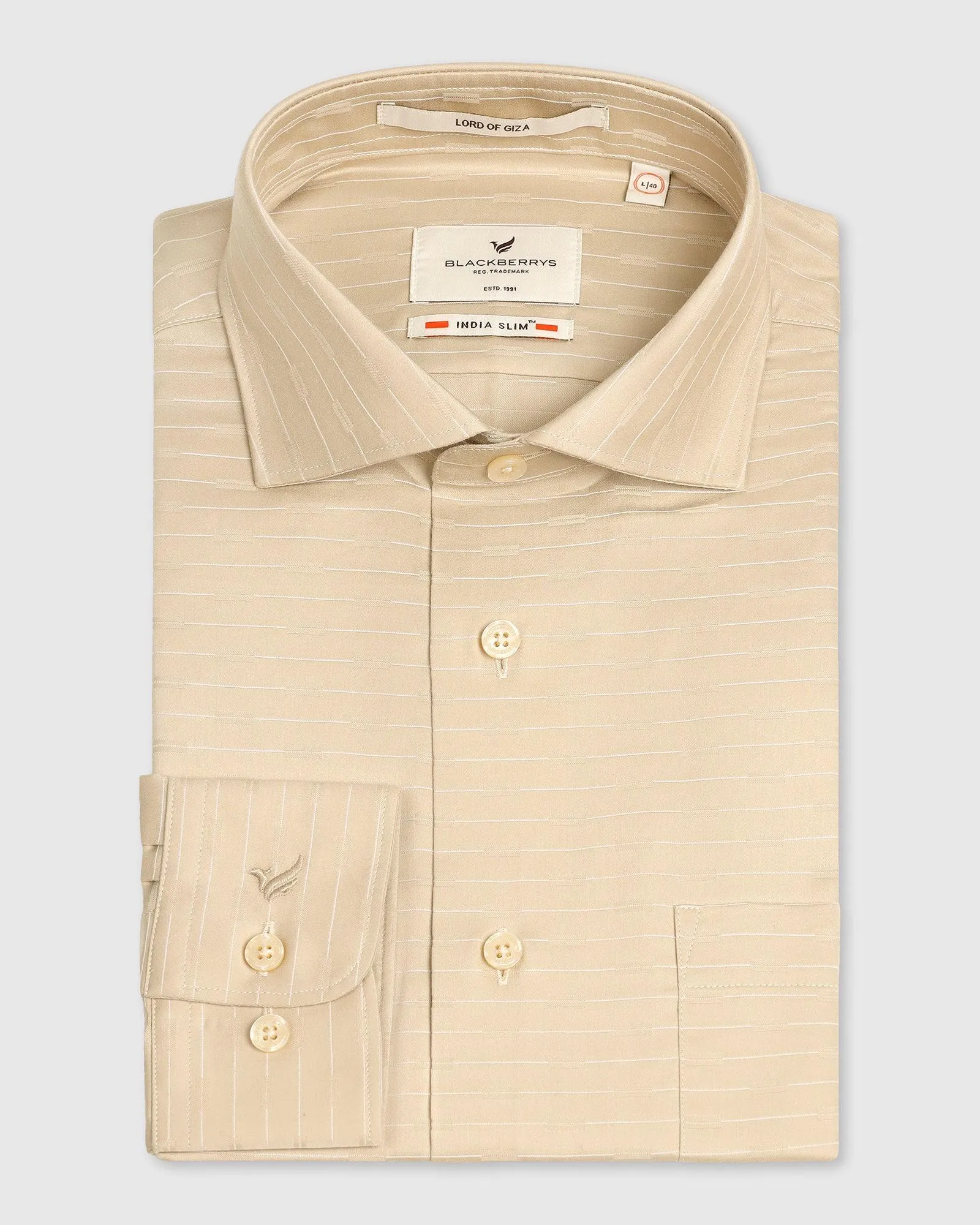 Formal Beige Stripe Shirt - Dax