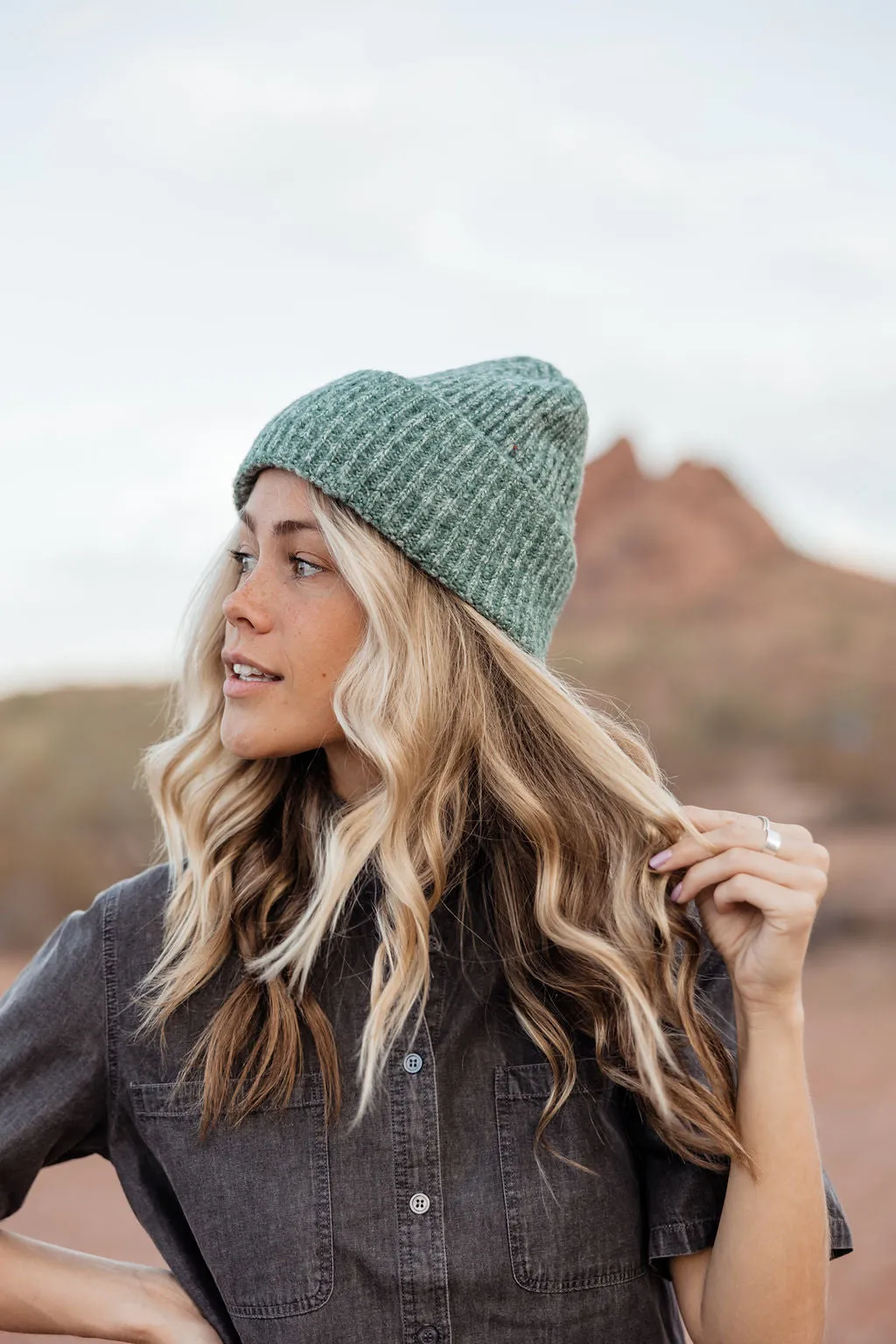 Free People Harbor Marled Ribbed Beanie