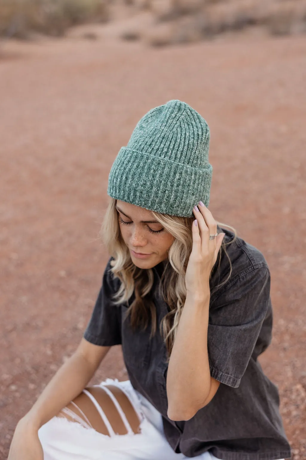 Free People Harbor Marled Ribbed Beanie