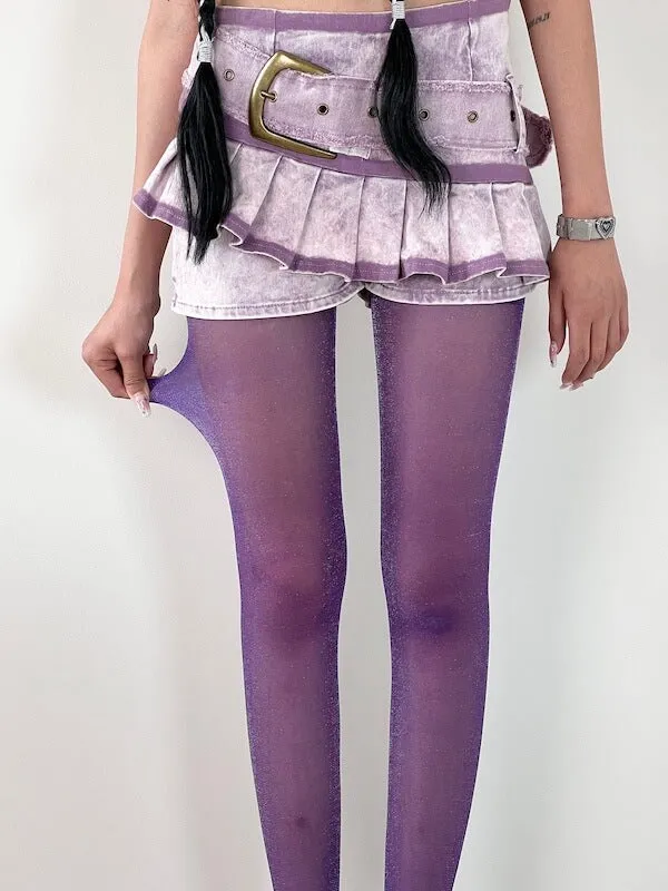 Galaxy pearl shimmer glitter tights