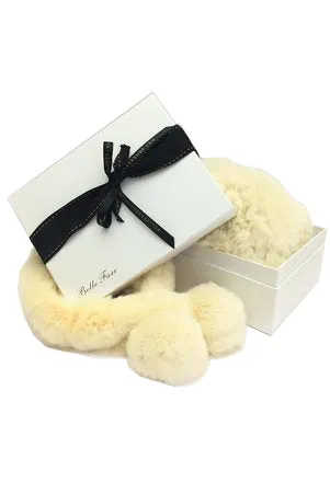 Gift Set - Rex Scarf and Beanie Hat - Cream