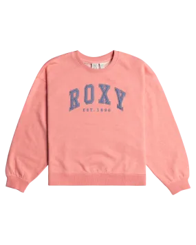 Girls Green and Blues Sweatshirt in Candlelight Peach