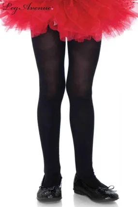 Girls Opaque Black Tights - 7 - 10