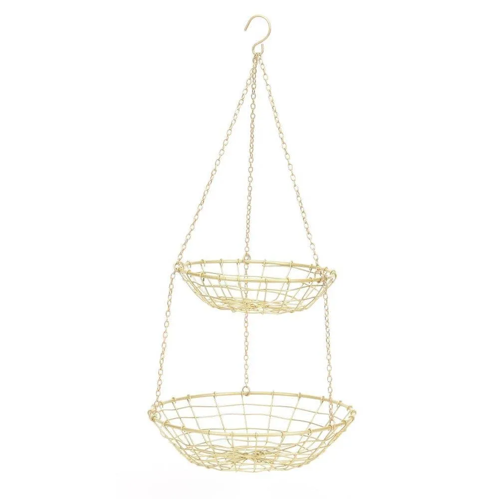 GOLD WIRE HANGING BASKET