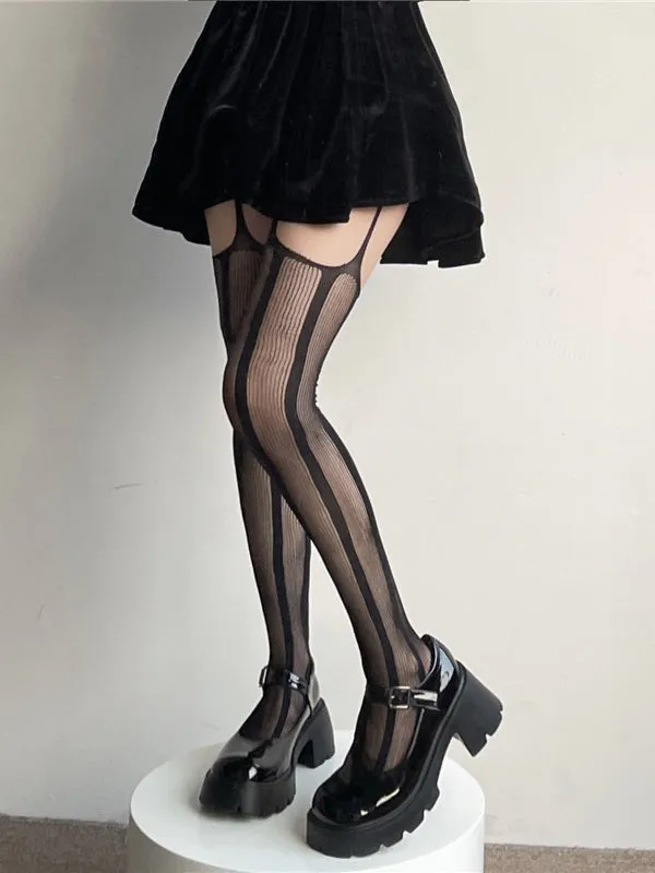 Goth hollow-out tights