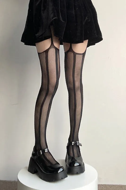 Goth hollow-out tights