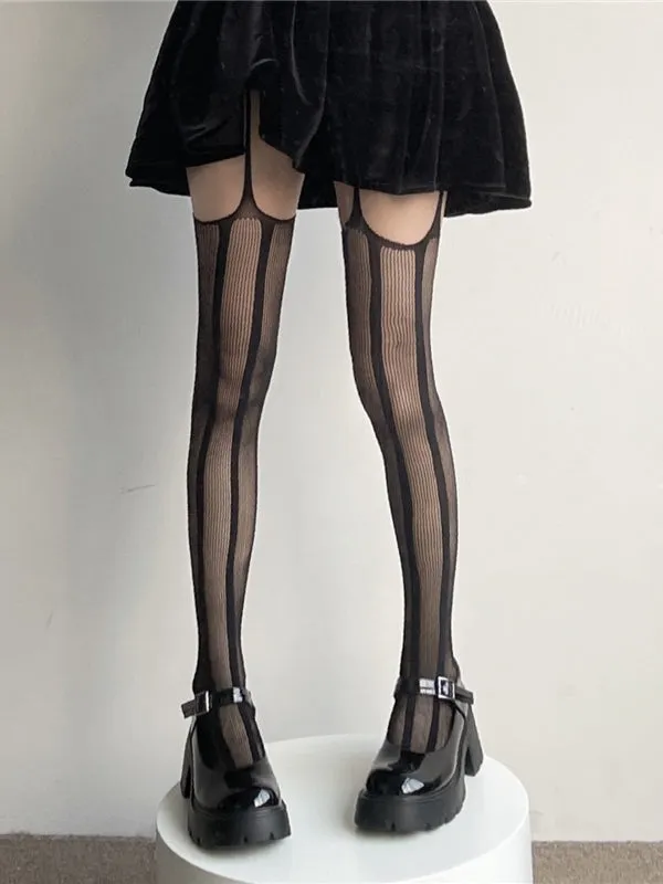 Goth hollow-out tights