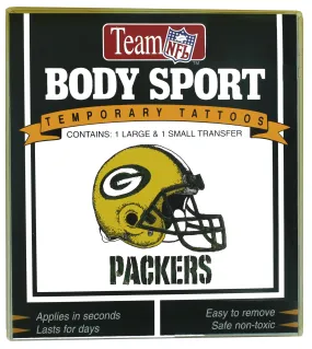 Green Bay Packers Body Sport Temporary Tattoo Set