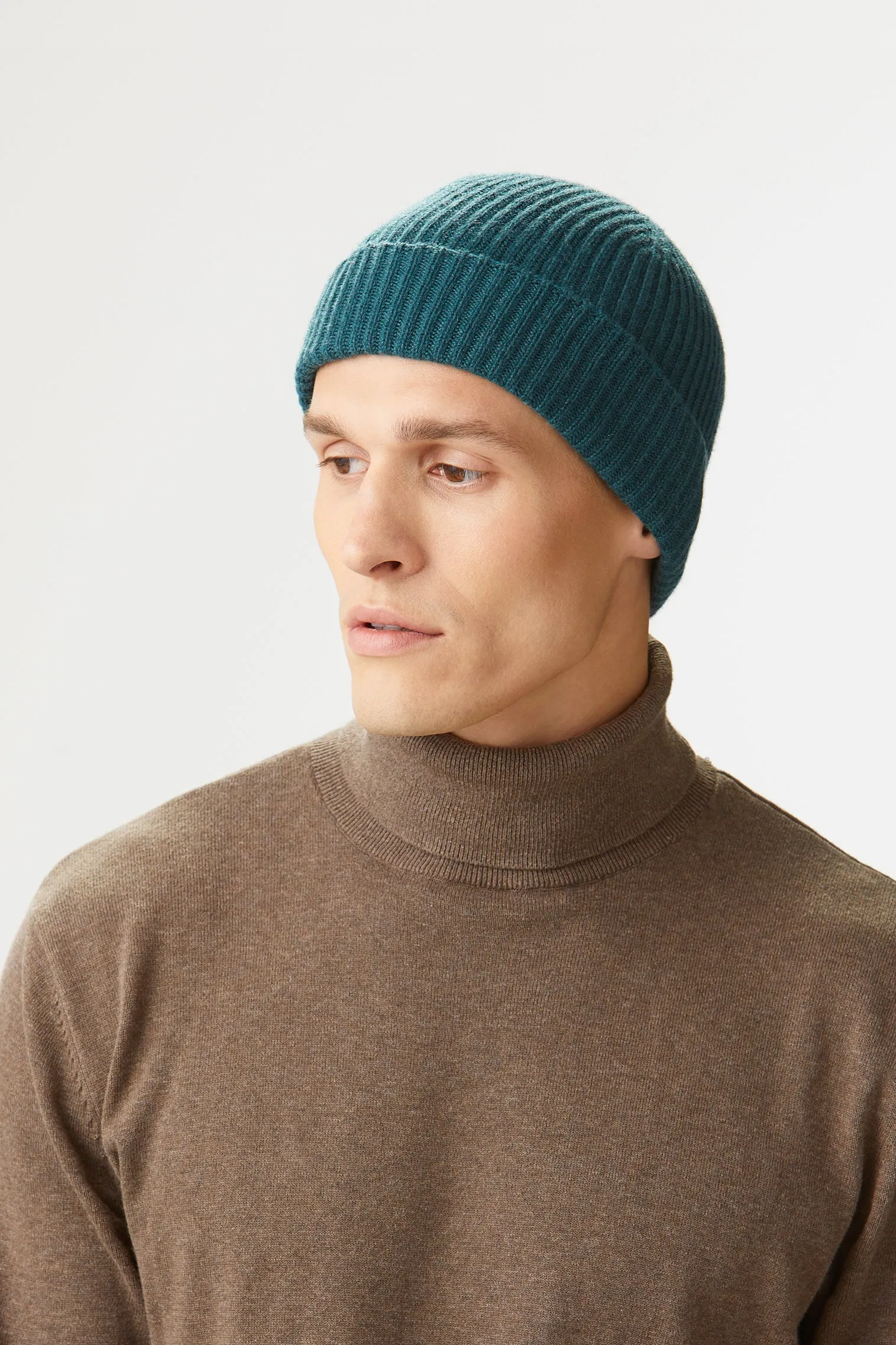 Green Cashmere Ski Beanie