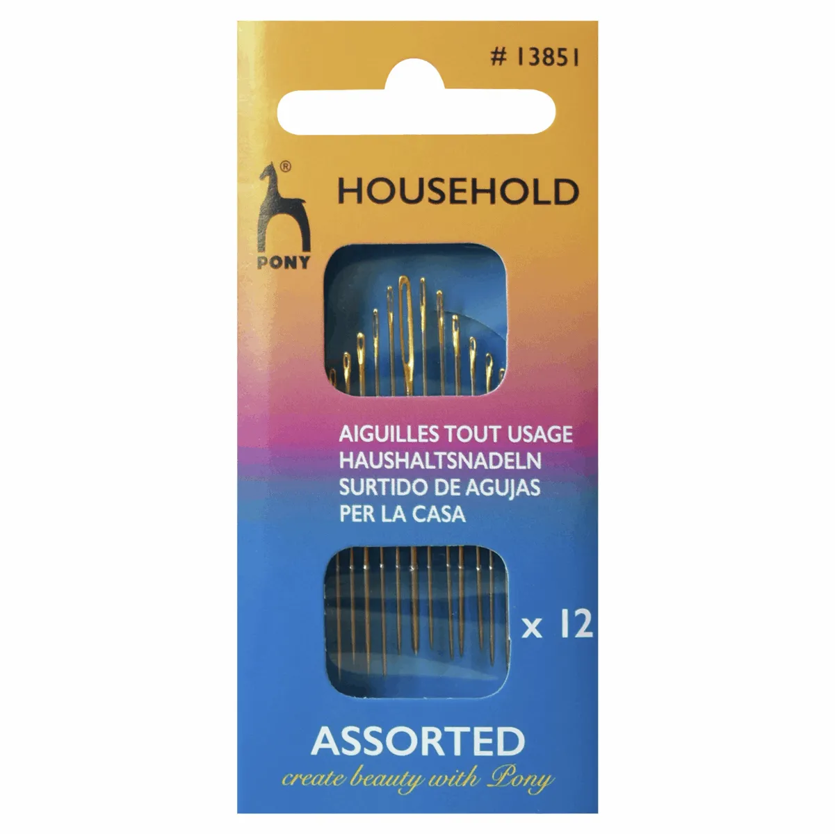 Hand Sewing Needles - Household Gold Eye (Assorted Sizes)