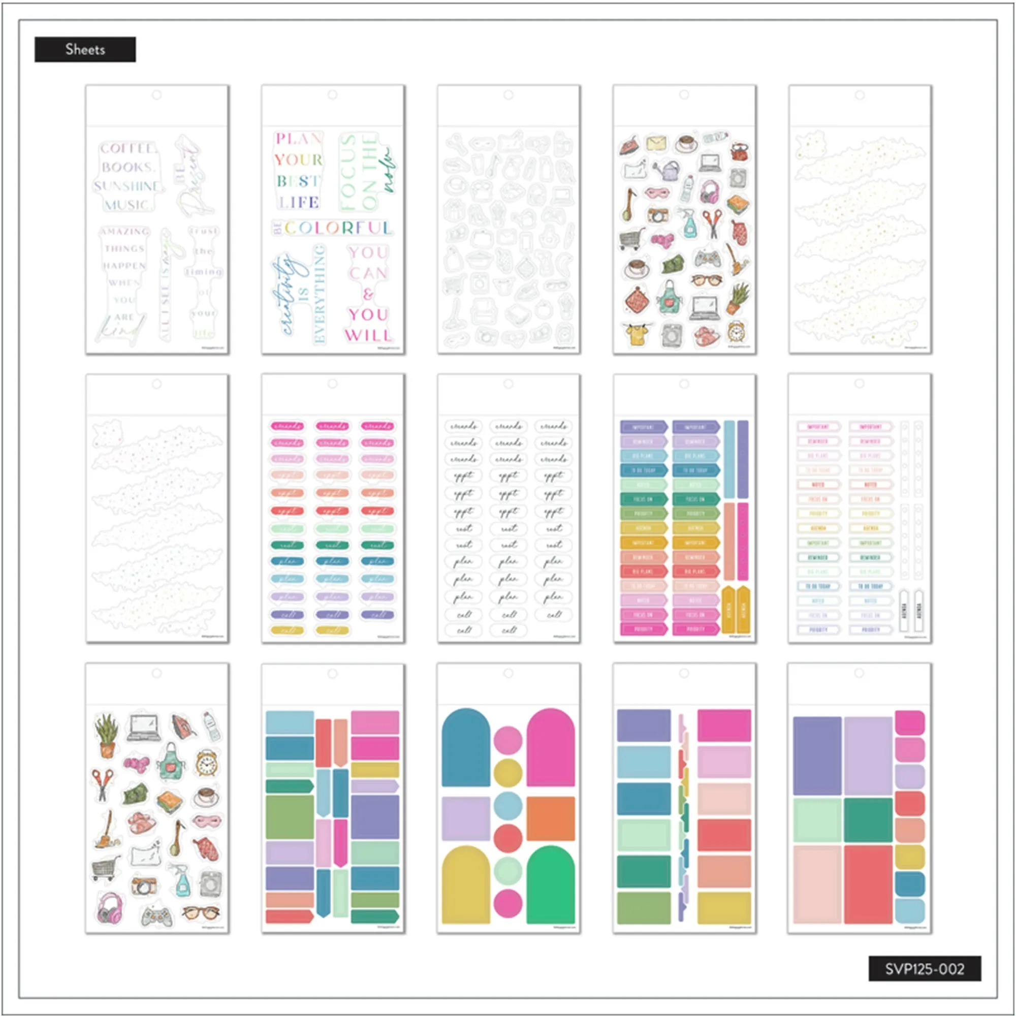 Happy Planner Bright Clear Essentials Sticker Book Value Pack