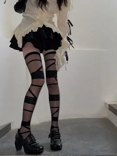 Harajuku bandage stockings