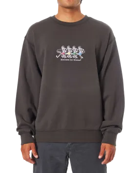 Hermanos Crew Sweatshirt in Black Wash