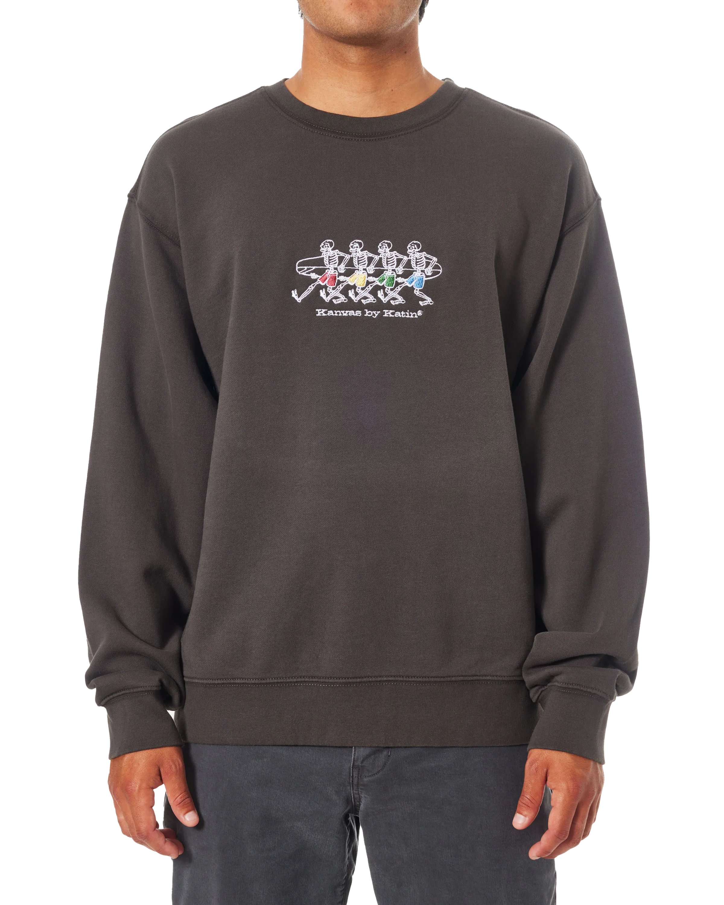 Hermanos Crew Sweatshirt in Black Wash