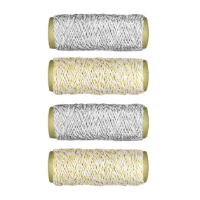 Holiday Essentials:  Bakers Twine 4 Spools Asst (4x10m)-Bling, 30m