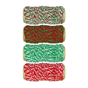 Holiday Essentials: Bakers Twine 4 Spools Asst (4x10m)-Festive, 30m