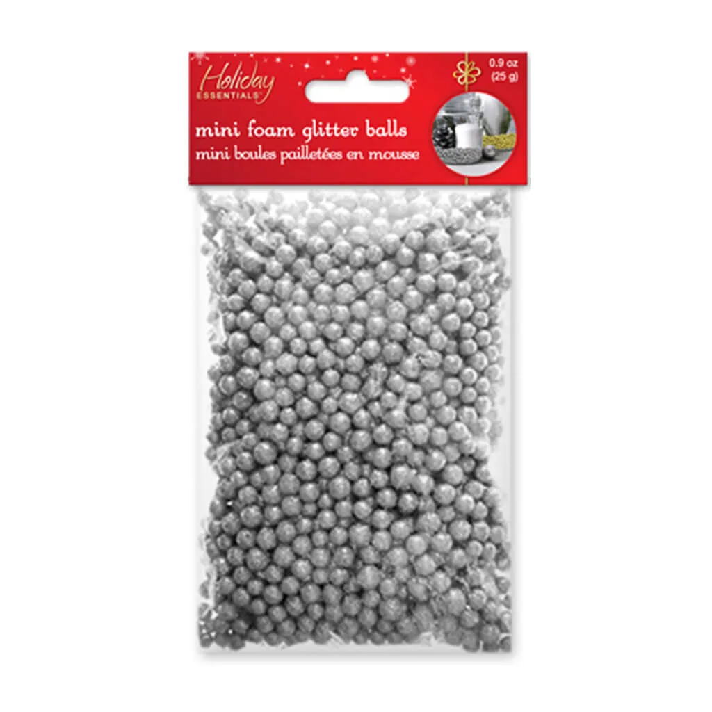 Holiday Essentials: Mini Glitter Foam Deco Balls , 5mm