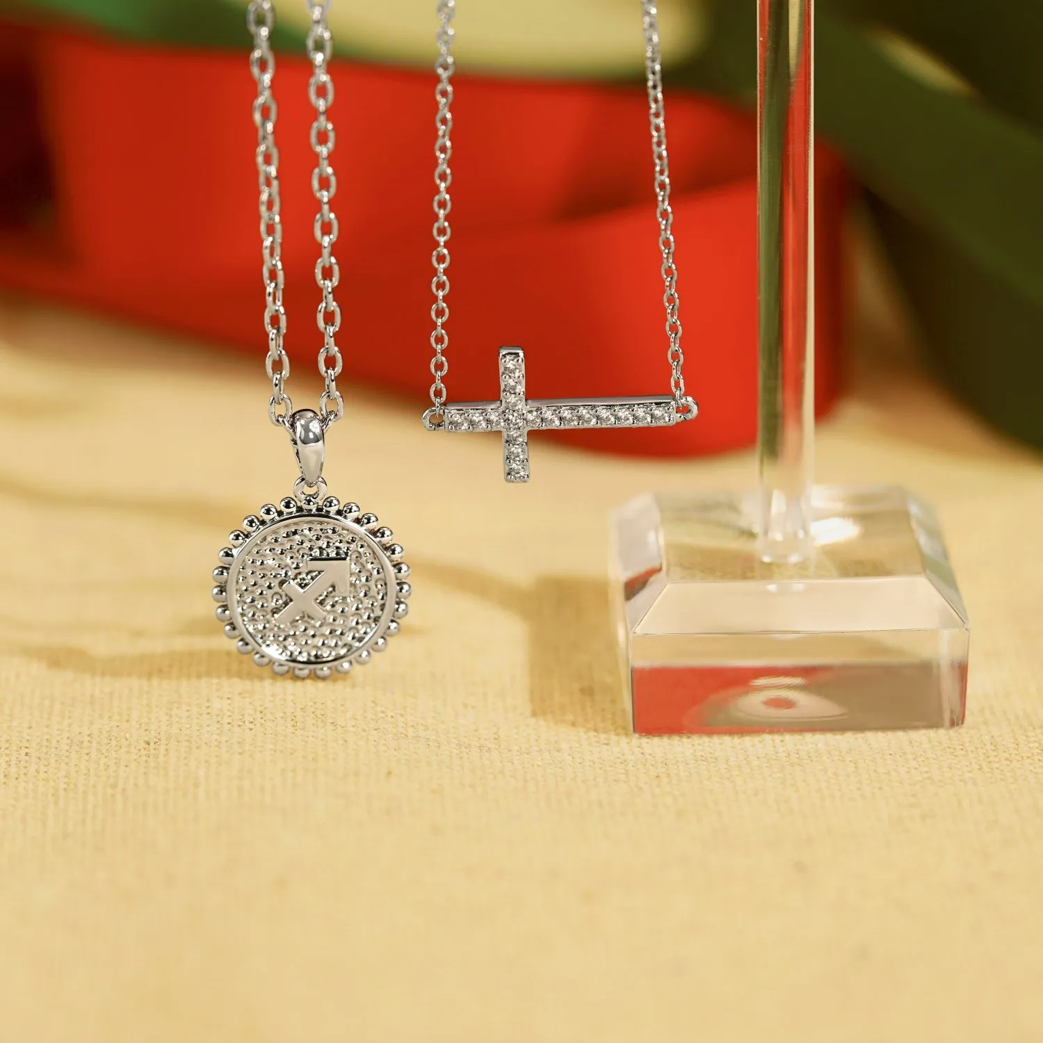 Horizontal Cross Necklace