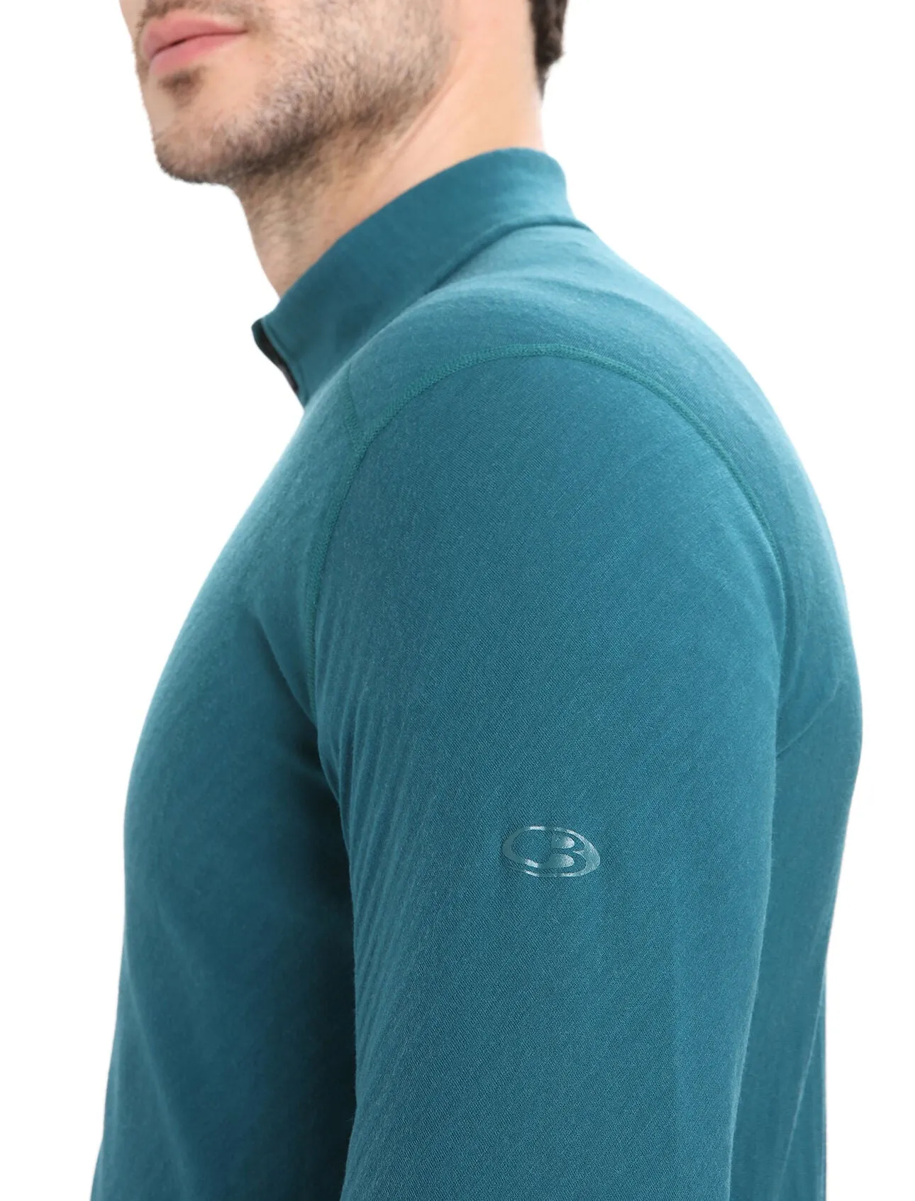 Icebreaker Mens Descender LS Zip Green Glory