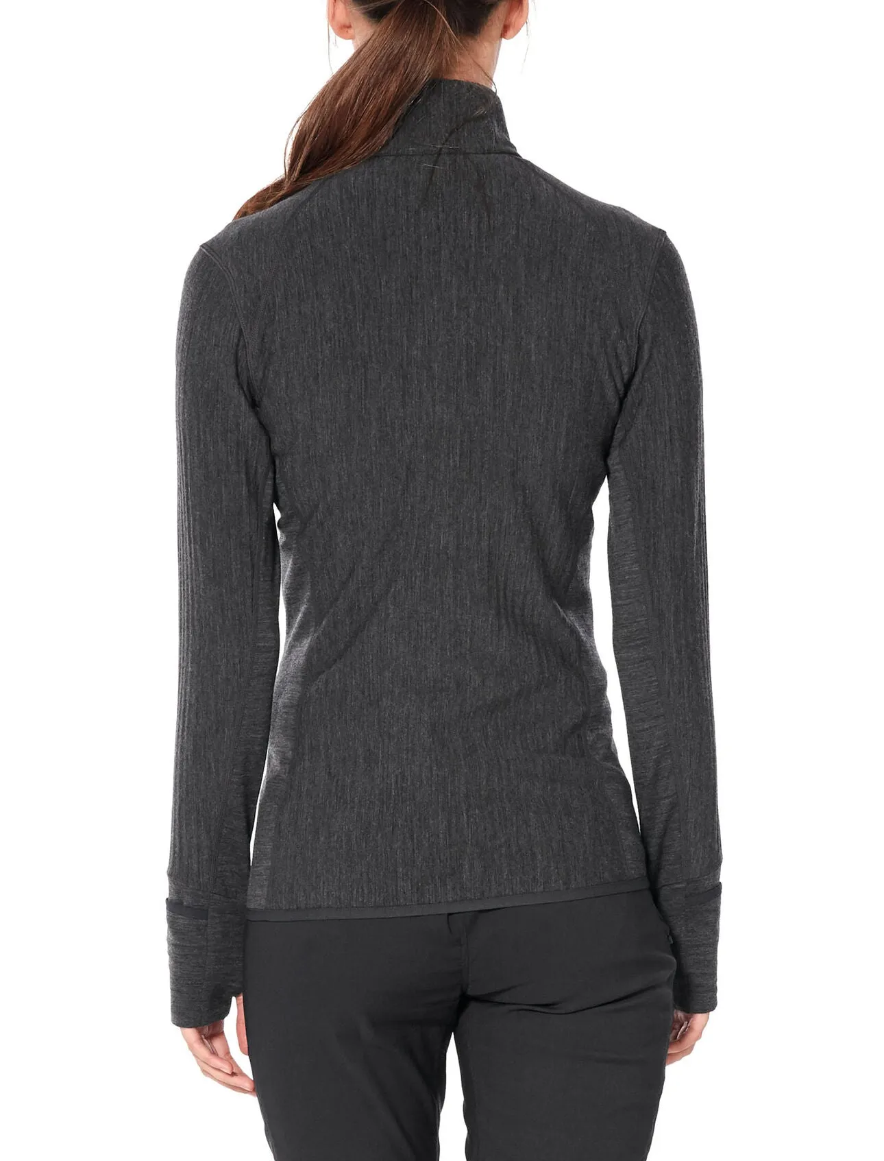 Icebreaker Wmns Descender LS Zip Jet Heather