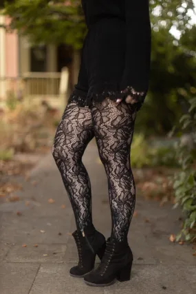 Illustrated Flora Net Tights