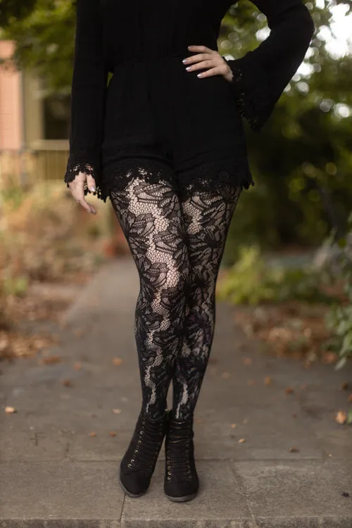 Illustrated Flora Net Tights