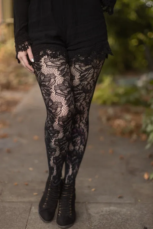 Illustrated Flora Net Tights