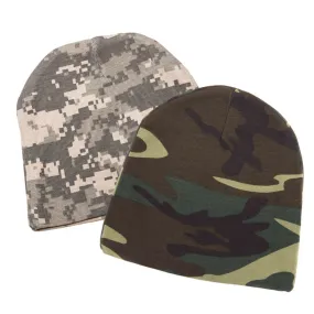 Infant Baby 100% Cotton Knit Beanie Cap Hat Camo Pack of 2