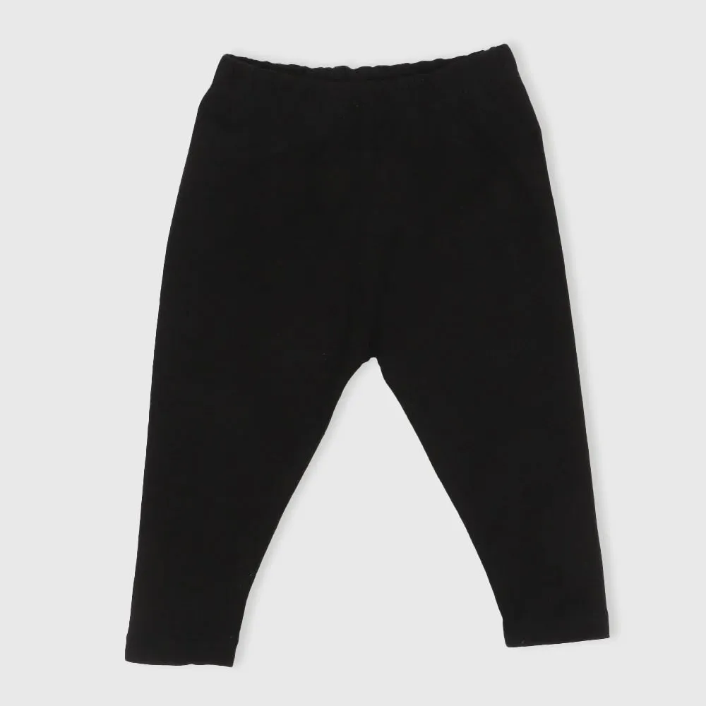 Infant Girls Plain Basic Tights - BLACK